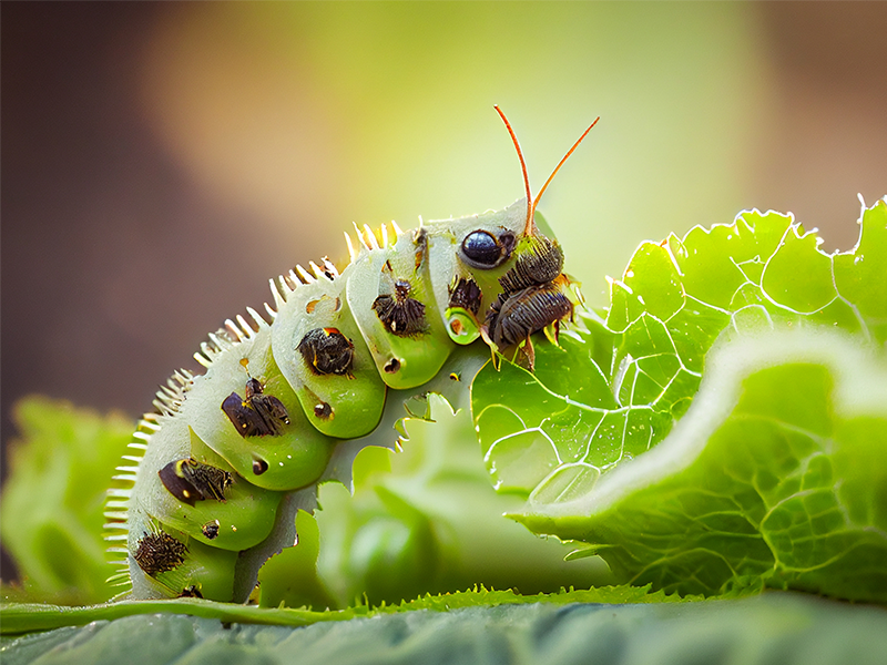 Caterpillar on leaf