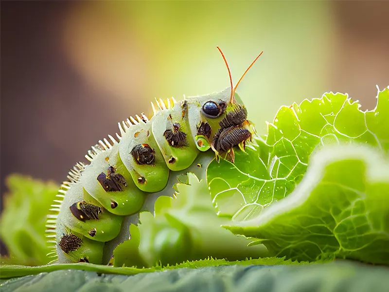 Caterpillar on leaf